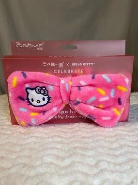 The Crème Shop x Hello Kitty Pink Plush Bow Headband